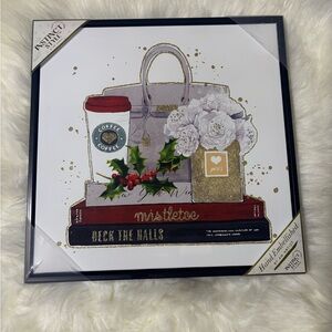 Elegant Holiday Wall Art with Gold Accents